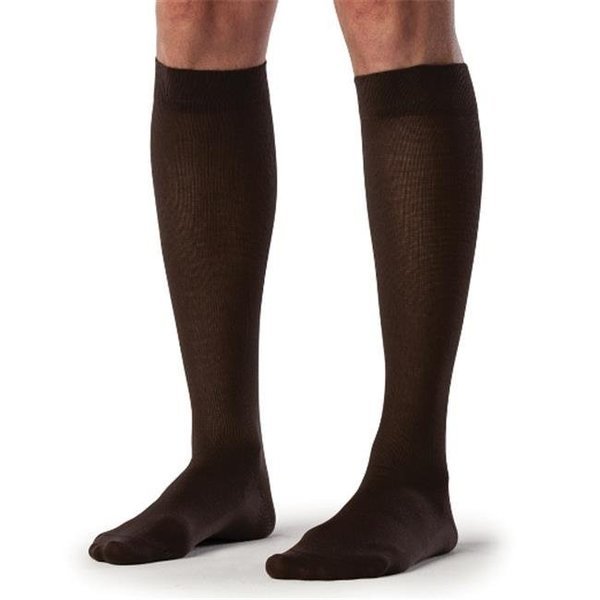 Sigvaris Sea Island Cotton 191CC11 15-20mmHg Mens Closed Toe; Calf Socks - Brown; Size C, Sigvaris, Mfr#: 191CC11
